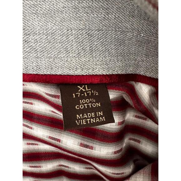 Tasso Elba RedWhite Long Sleeve Checkered Vintage 2003 Button Up Shirt XL - Picture 6 of 10